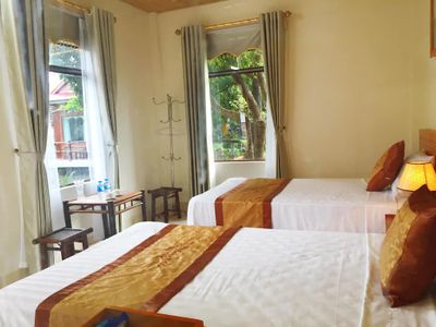 justfly bungalow view song anh huong homestay