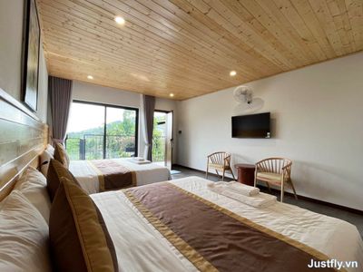justfly bunglow family suoi ngoc retreat thach that