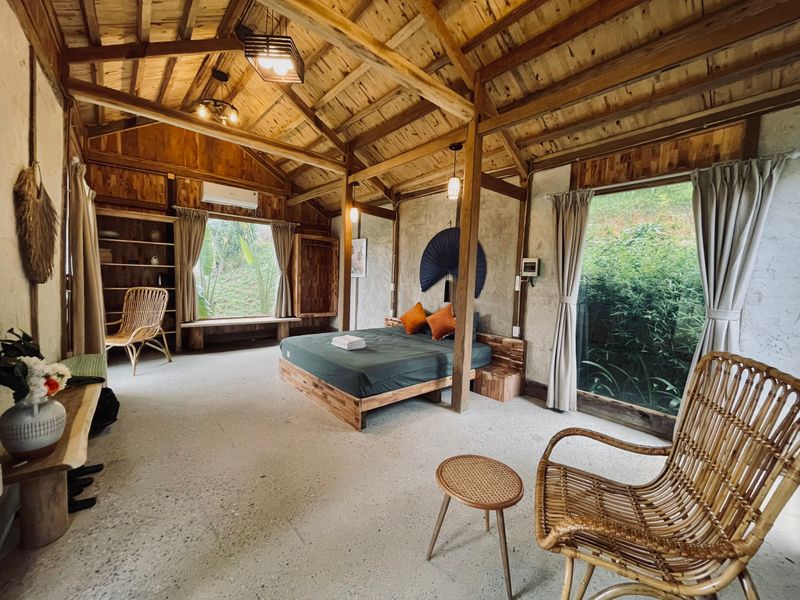 justfly bungalow 1 giuong mura retreat ba vi