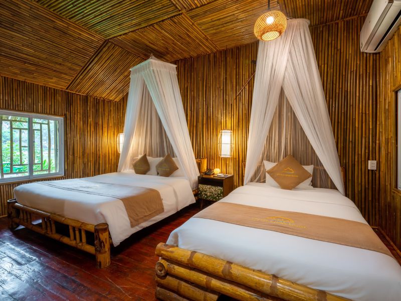 justfly ans eco garden bungalow lake view triple ninh binh