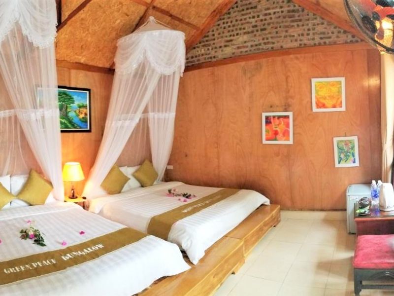 justfly phong gia dinh green peace bungalow ninh binh