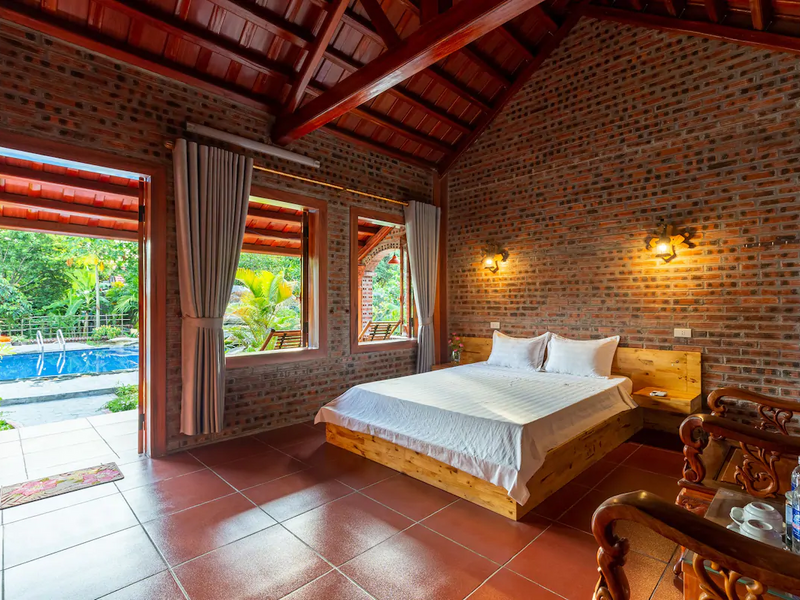 justfly deluxe bungalow poolside ninh binh family homestay ninh binh