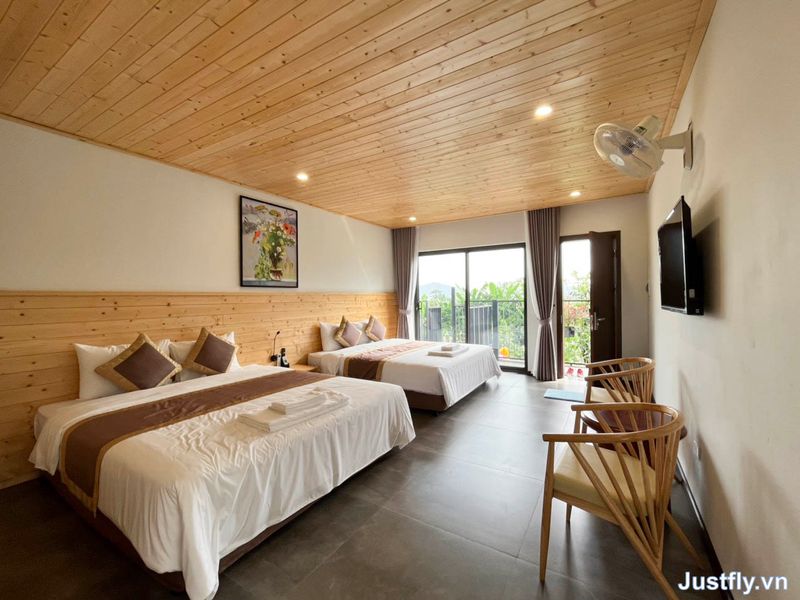 justfly bunglow family suoi ngoc retreat thach that