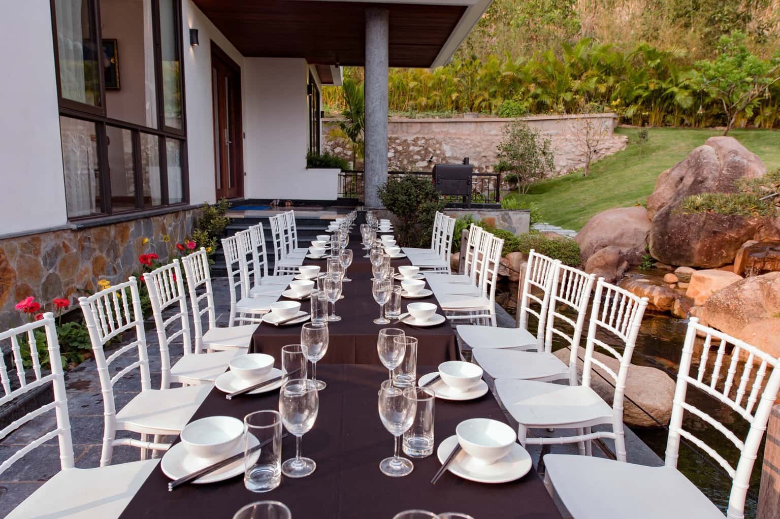 Outdoor dining table