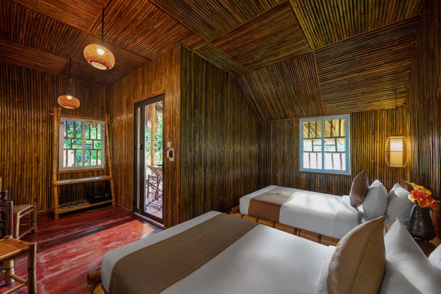 justfly bungalow lake view twin ans eco garden ninh binh