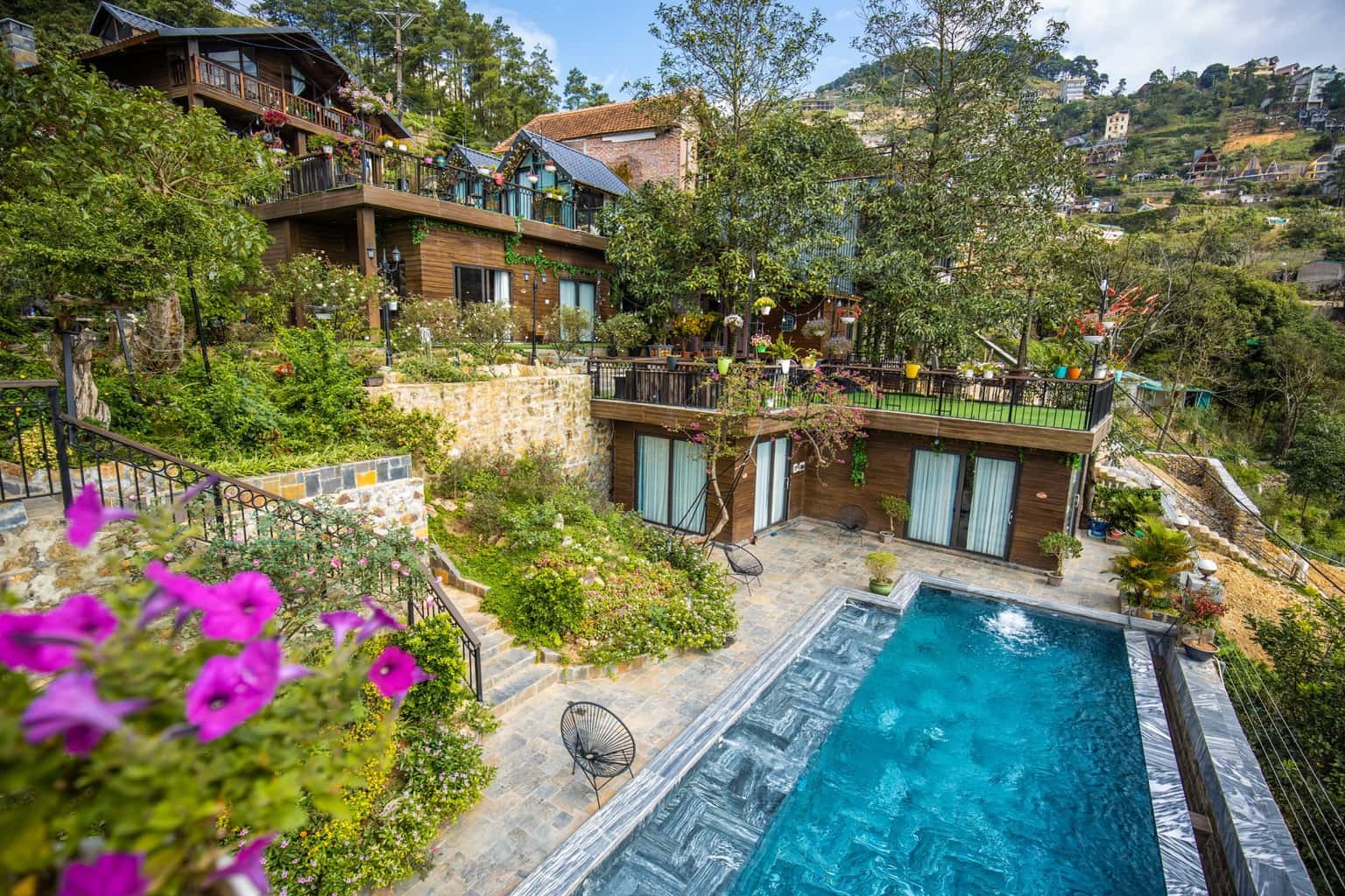 justfly nha canh be boi rose villa tam dao 
