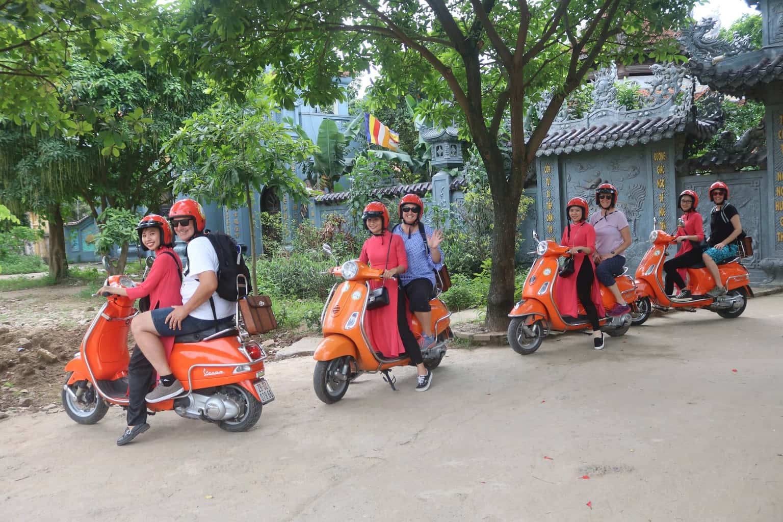 female vespa city tour hanoi 