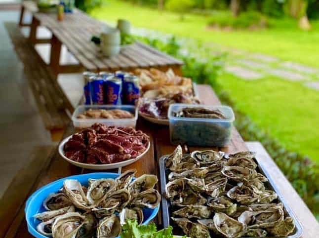 Outdoor dining table