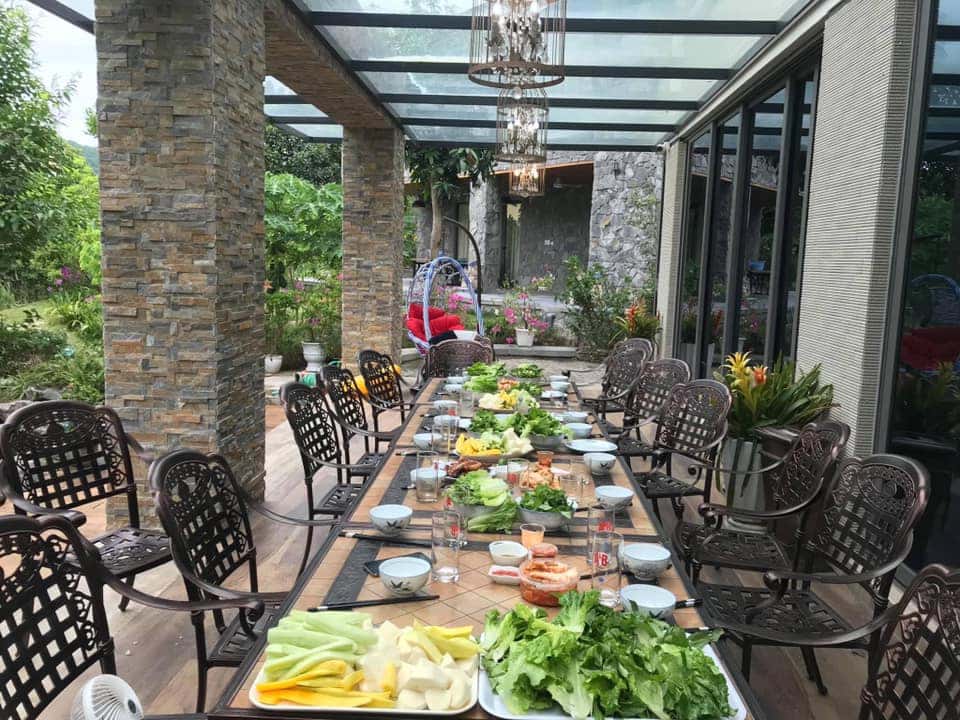 Outdoor dining table