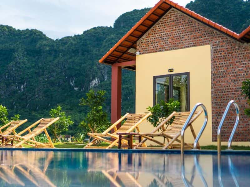 Tràng An Retreat - Phòng giường king view hồ bơi, Ninh Bình — ảnh 5