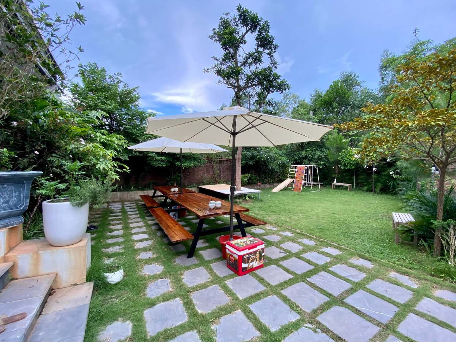Outdoor dining table