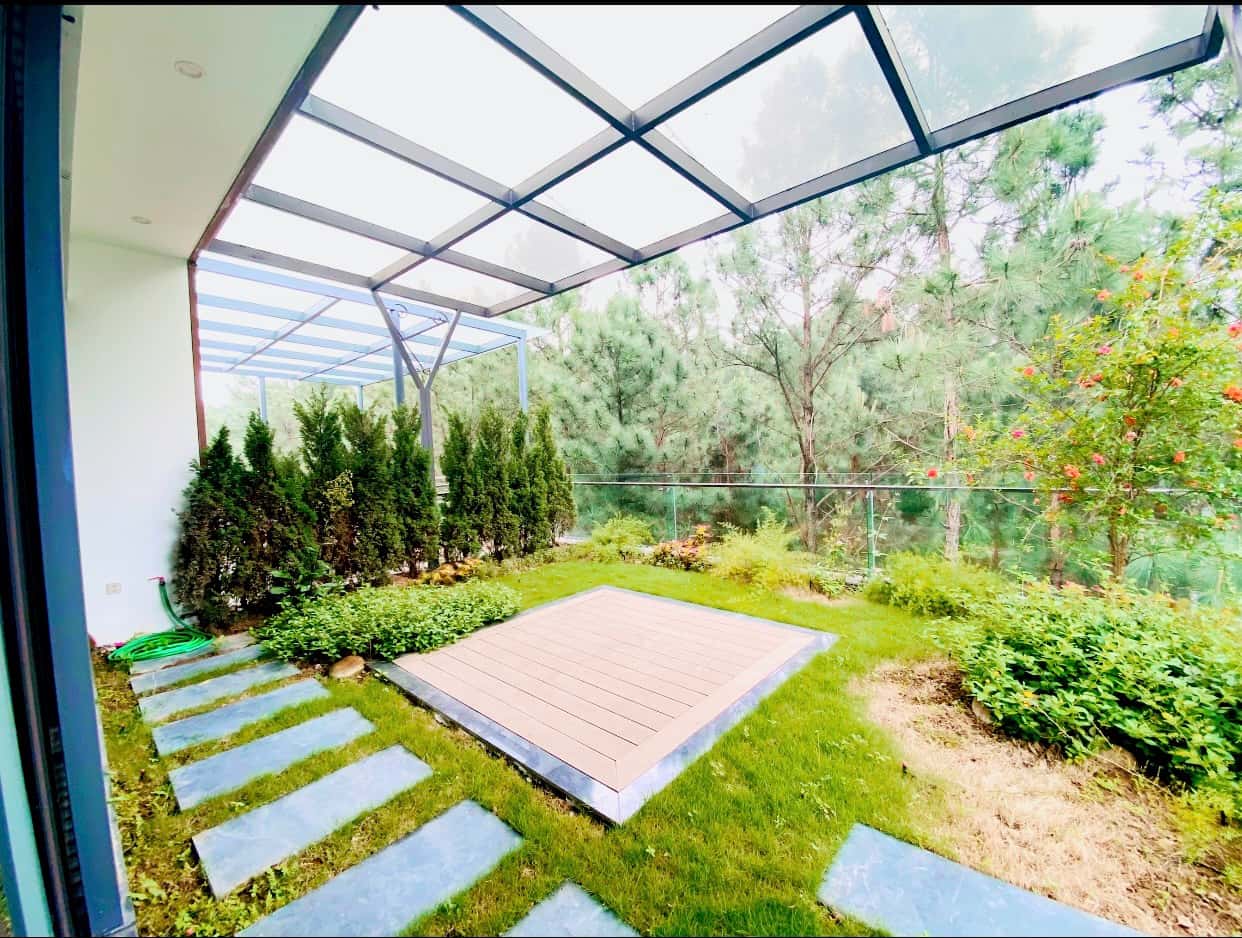 Rooftop with pine forest view