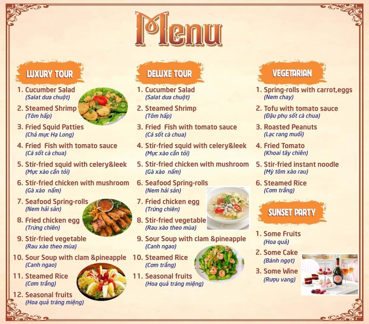 justfly menu ha long