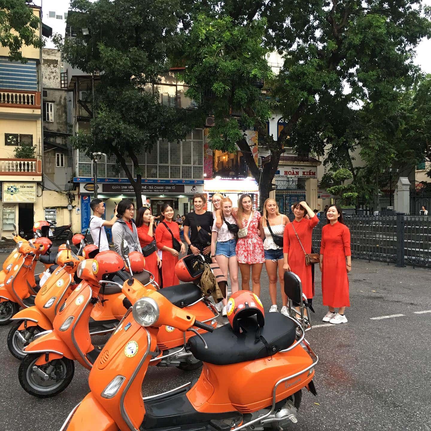 female vespa city tour hanoi 