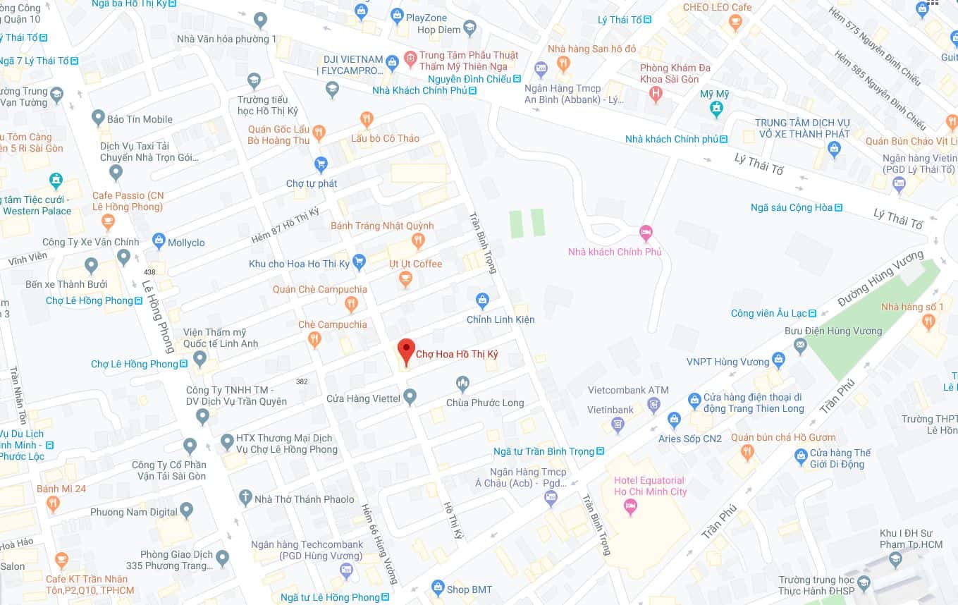 Vị trí của chợ Hoa Thị Kỷ