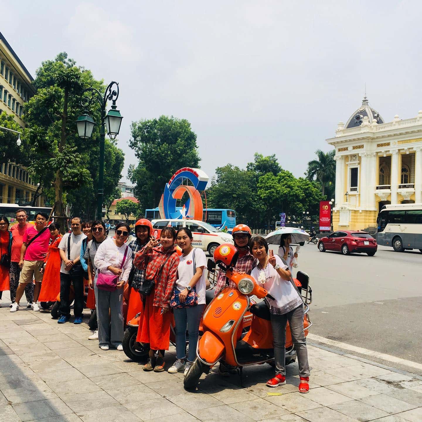 female vespa city tour hanoi 