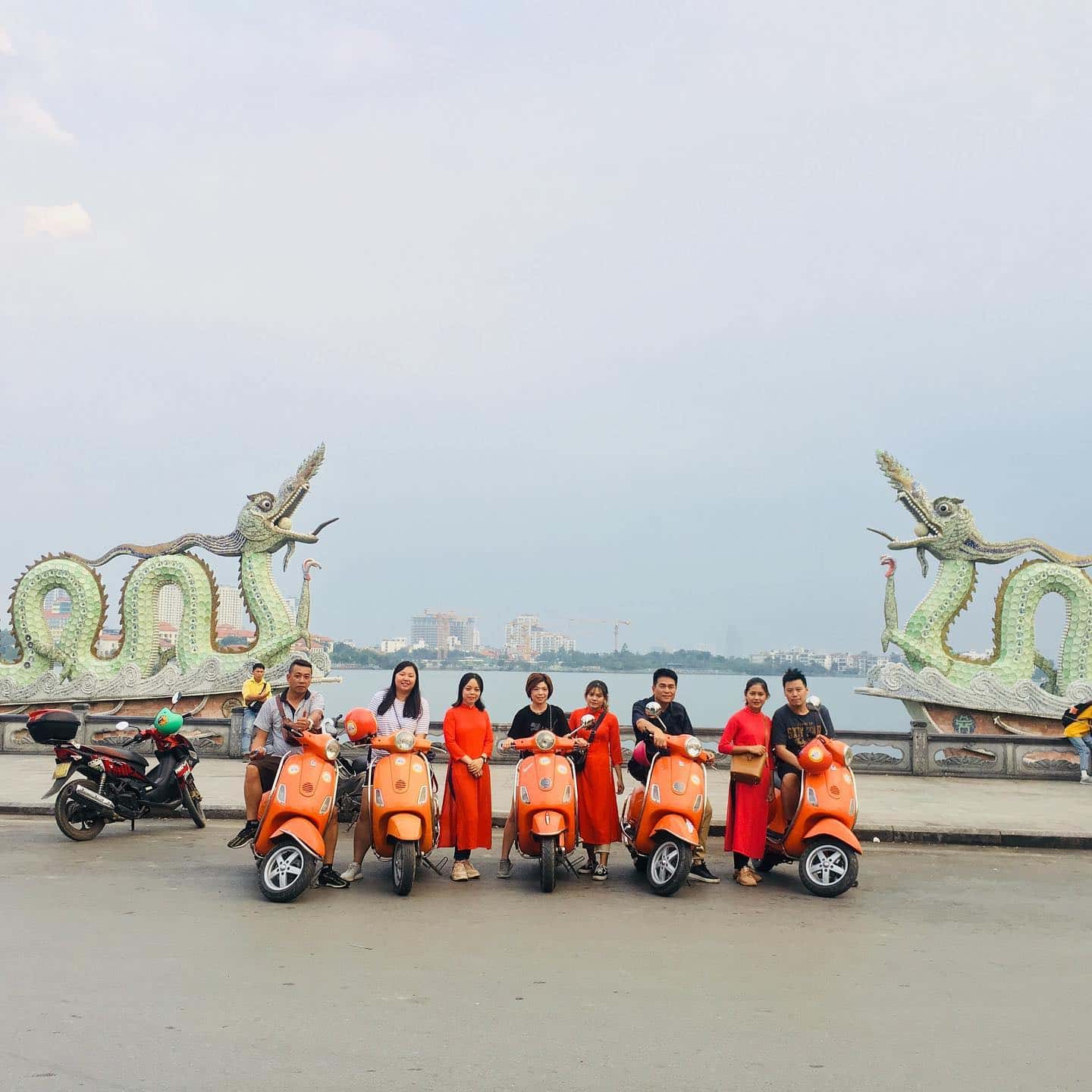 female vespa city tour hanoi 
