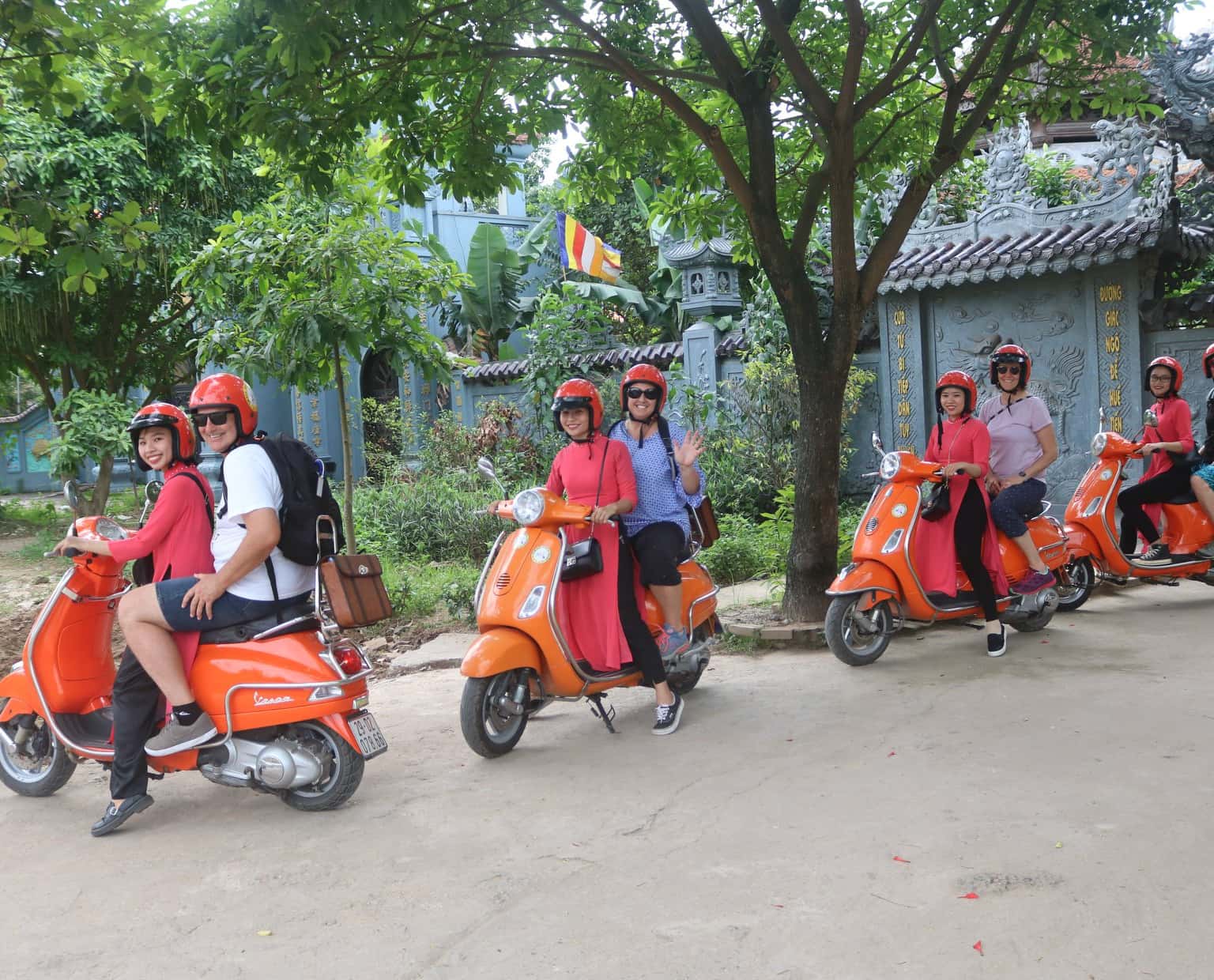 female vespa city tour hanoi 