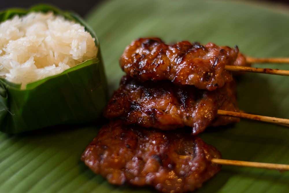 thit xien nuong moo ping thai lan