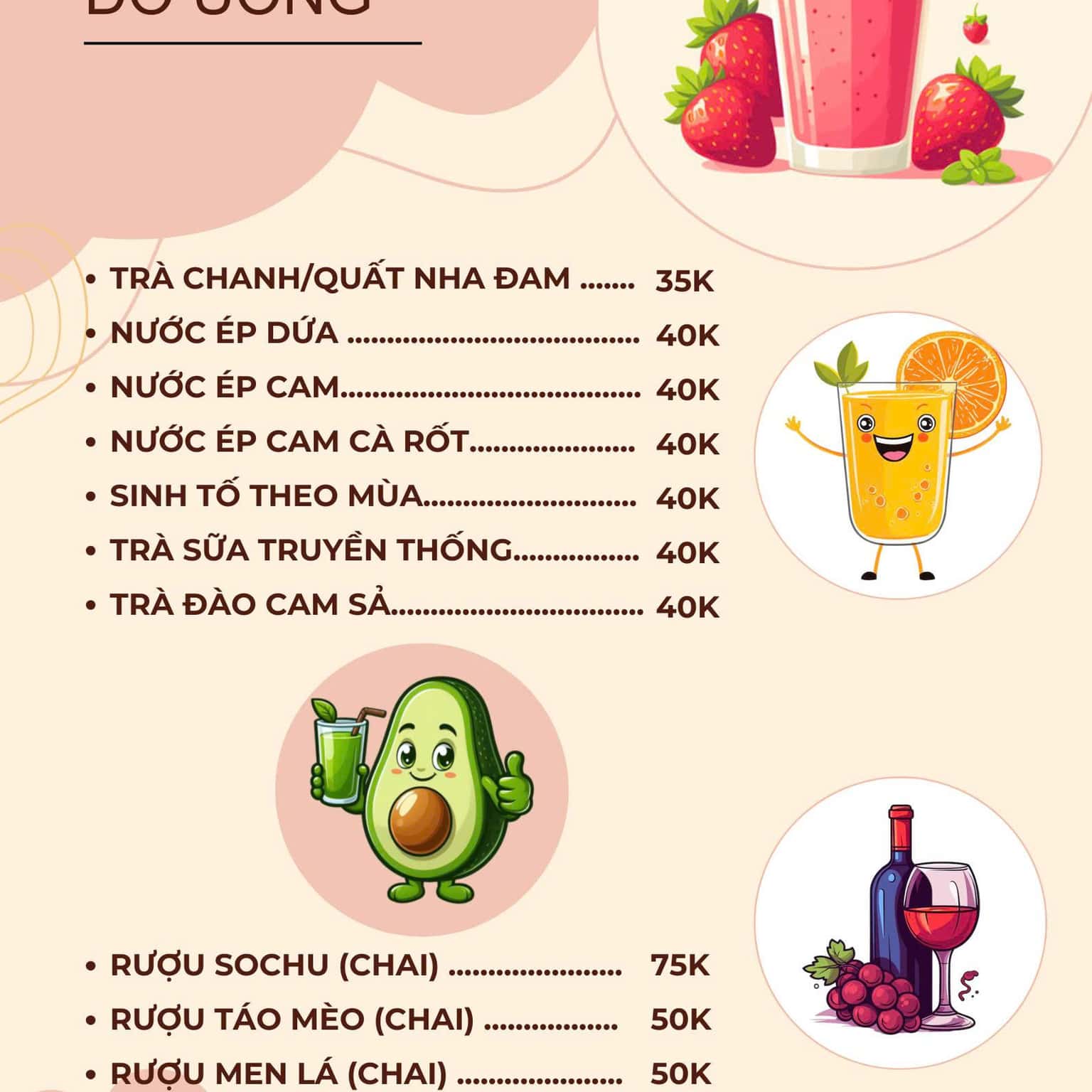 Menu đồ uống