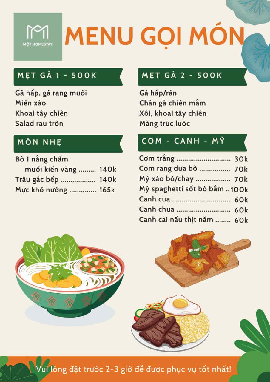 Menu gọi món
