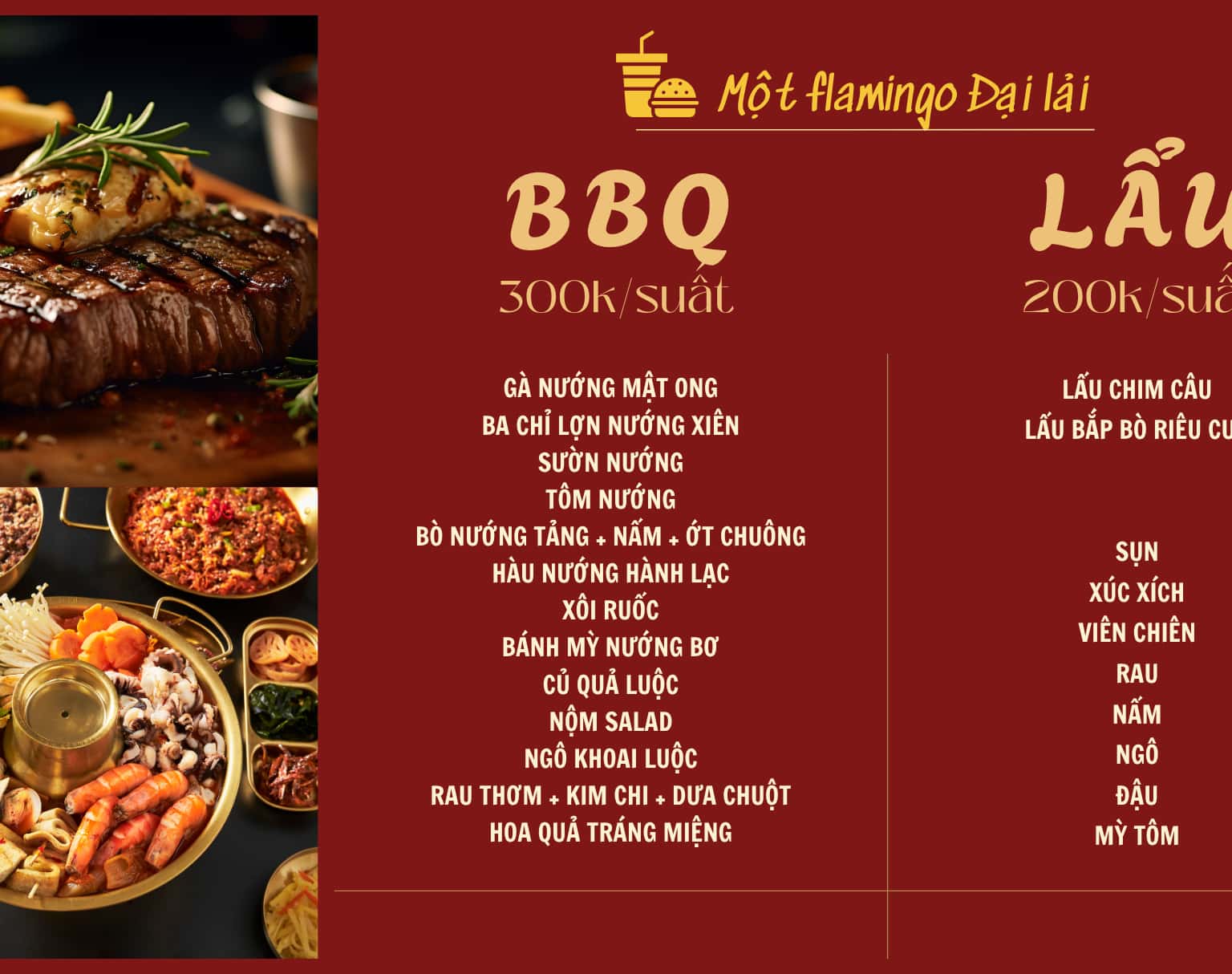 Menu nướng + lẩu