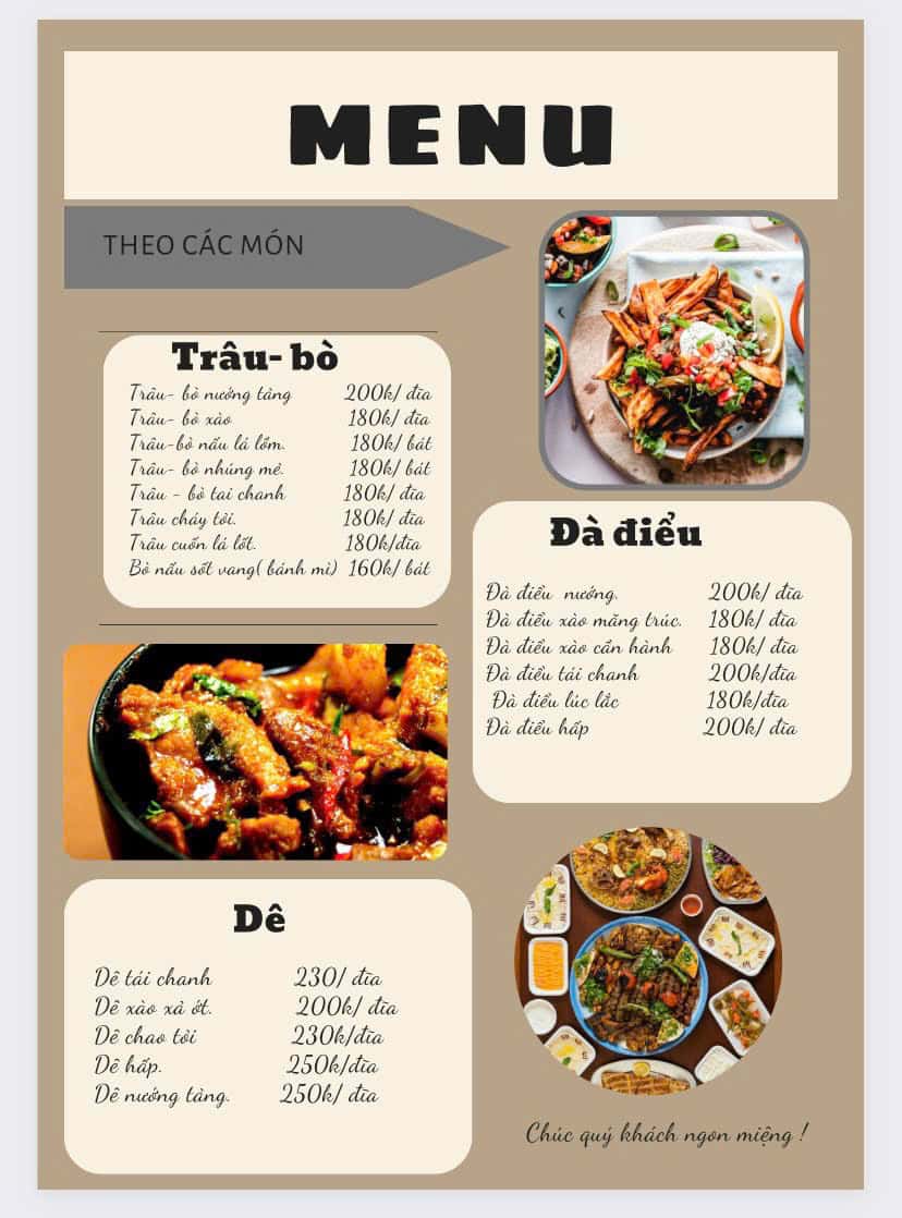 Menu gọi món