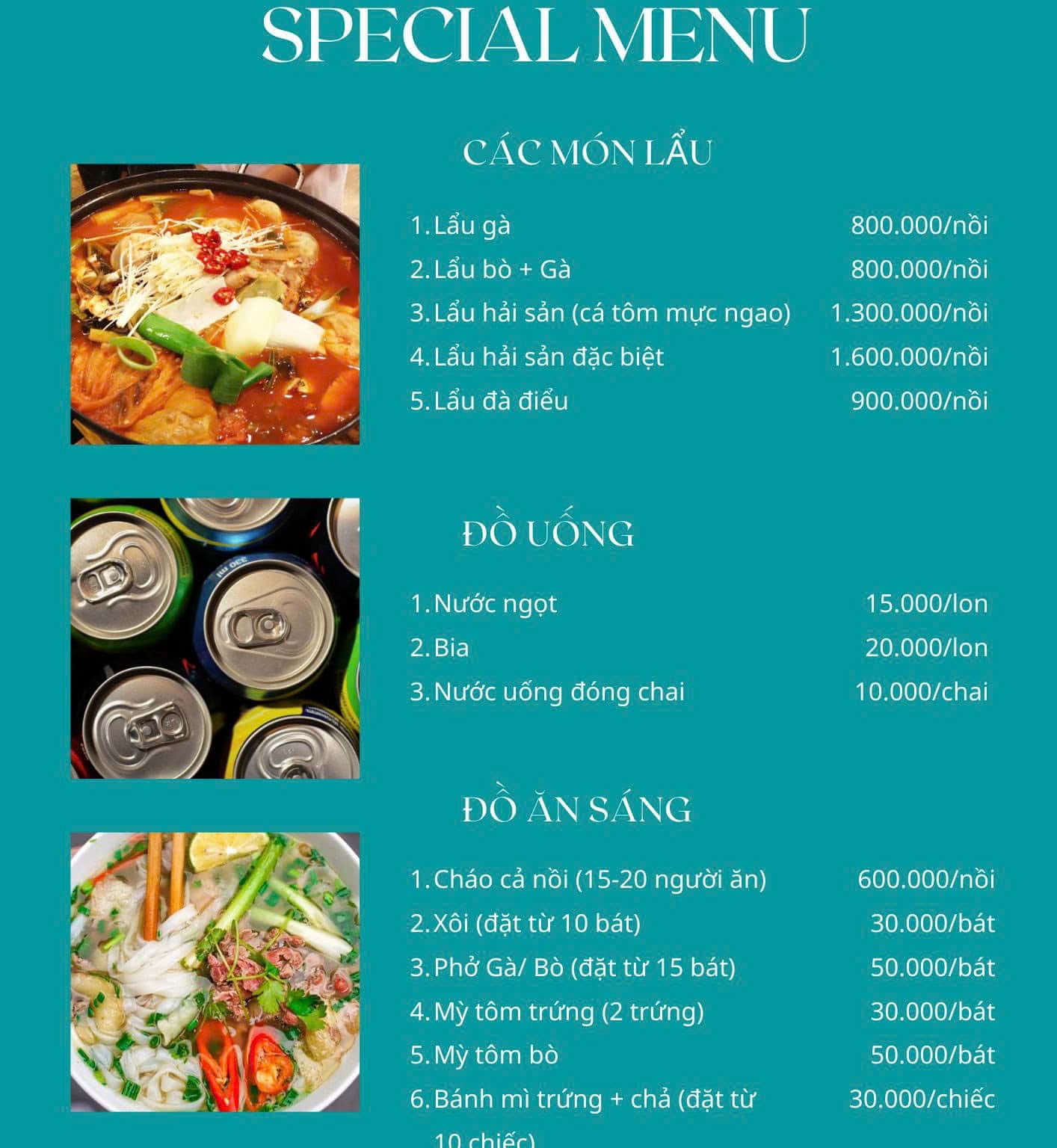 Menu đặc biệt