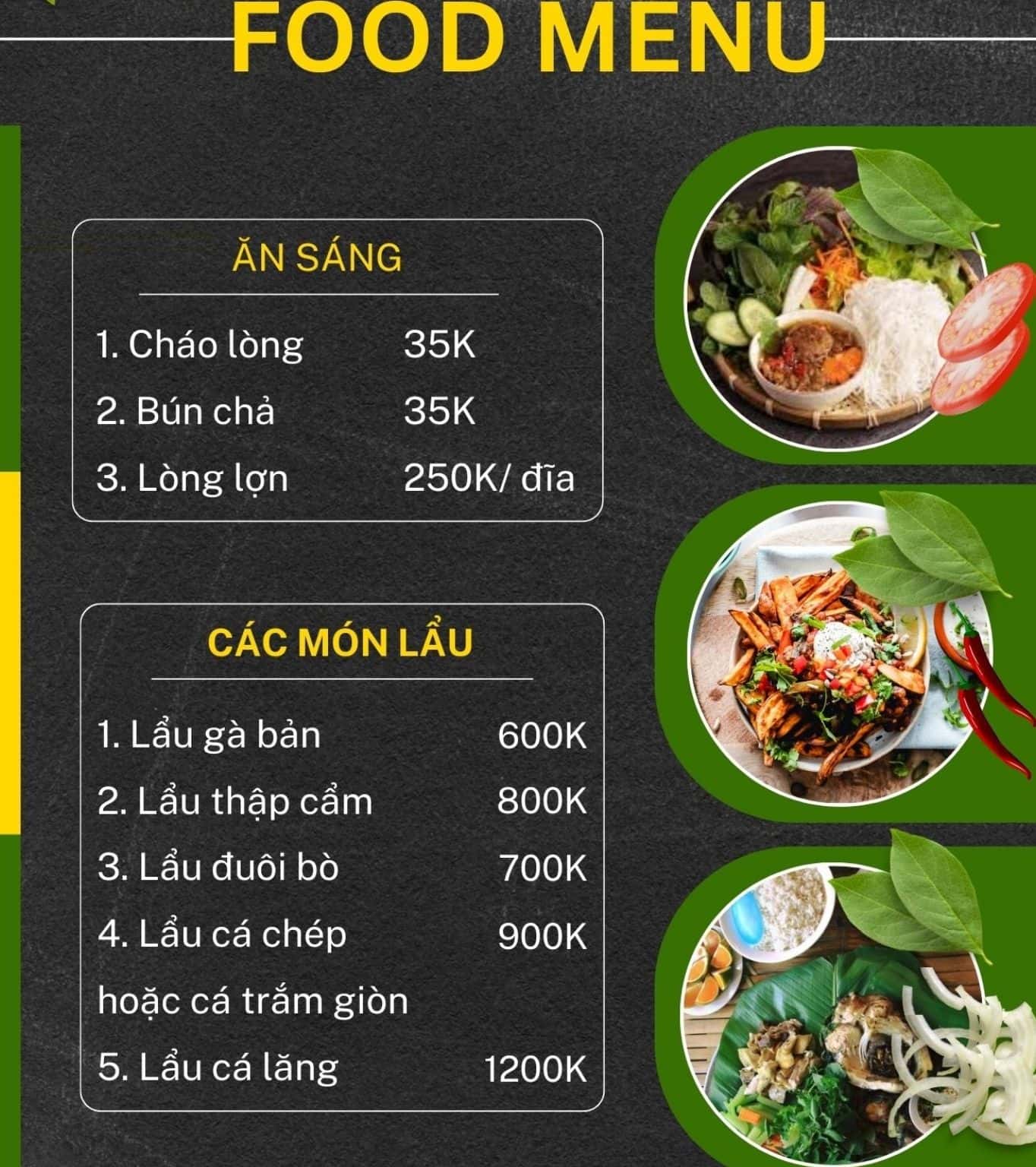 Menu lẩu & ăn sáng