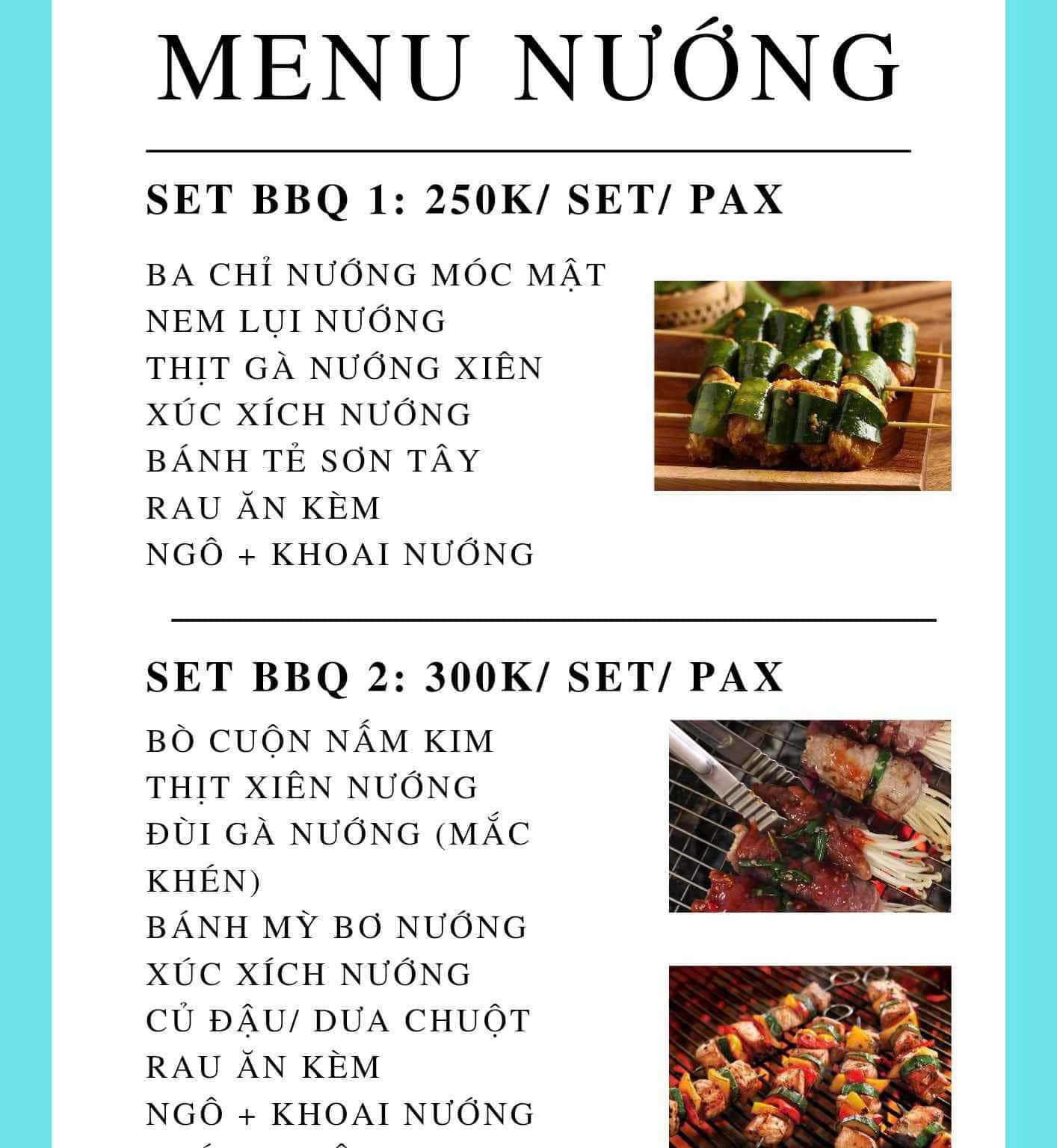 Menu nướng