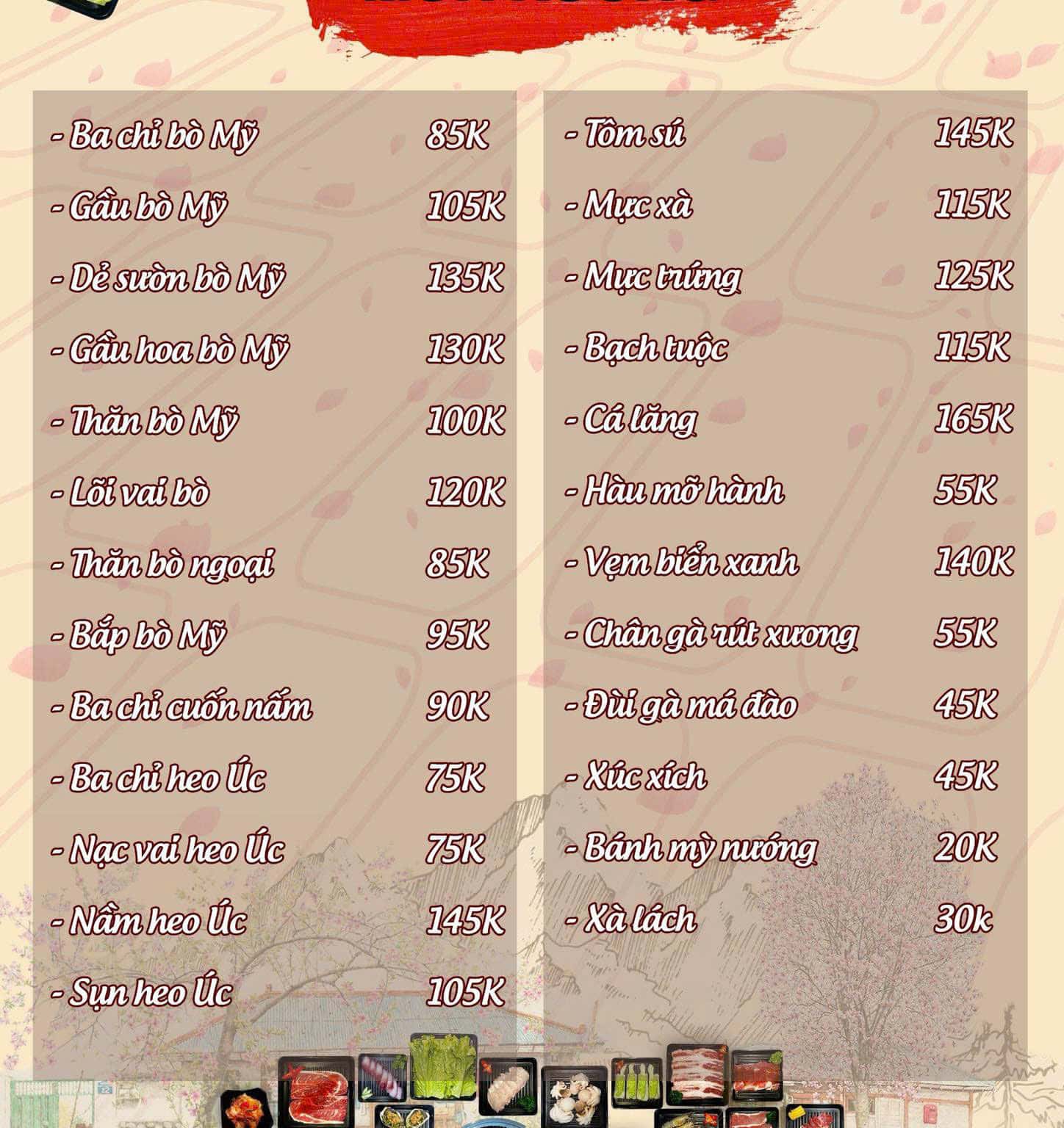 BBQ menu