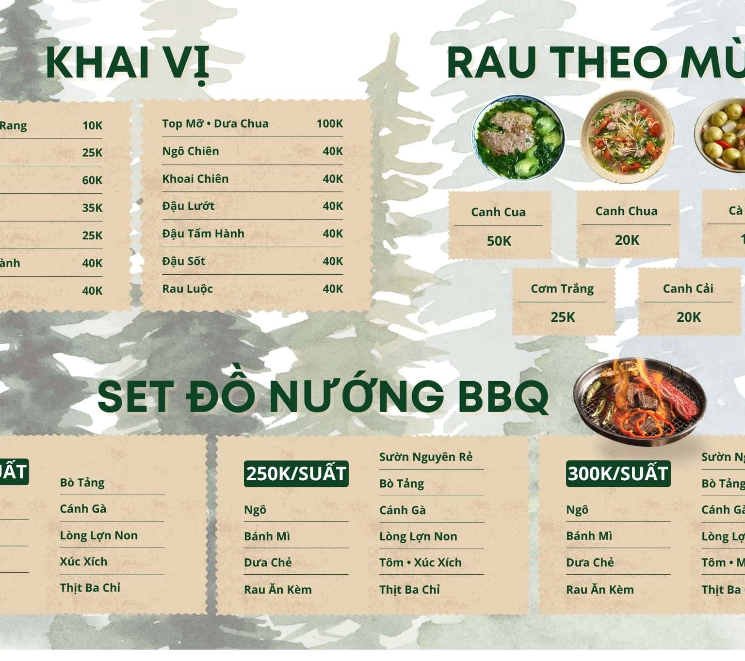 Menu nướng