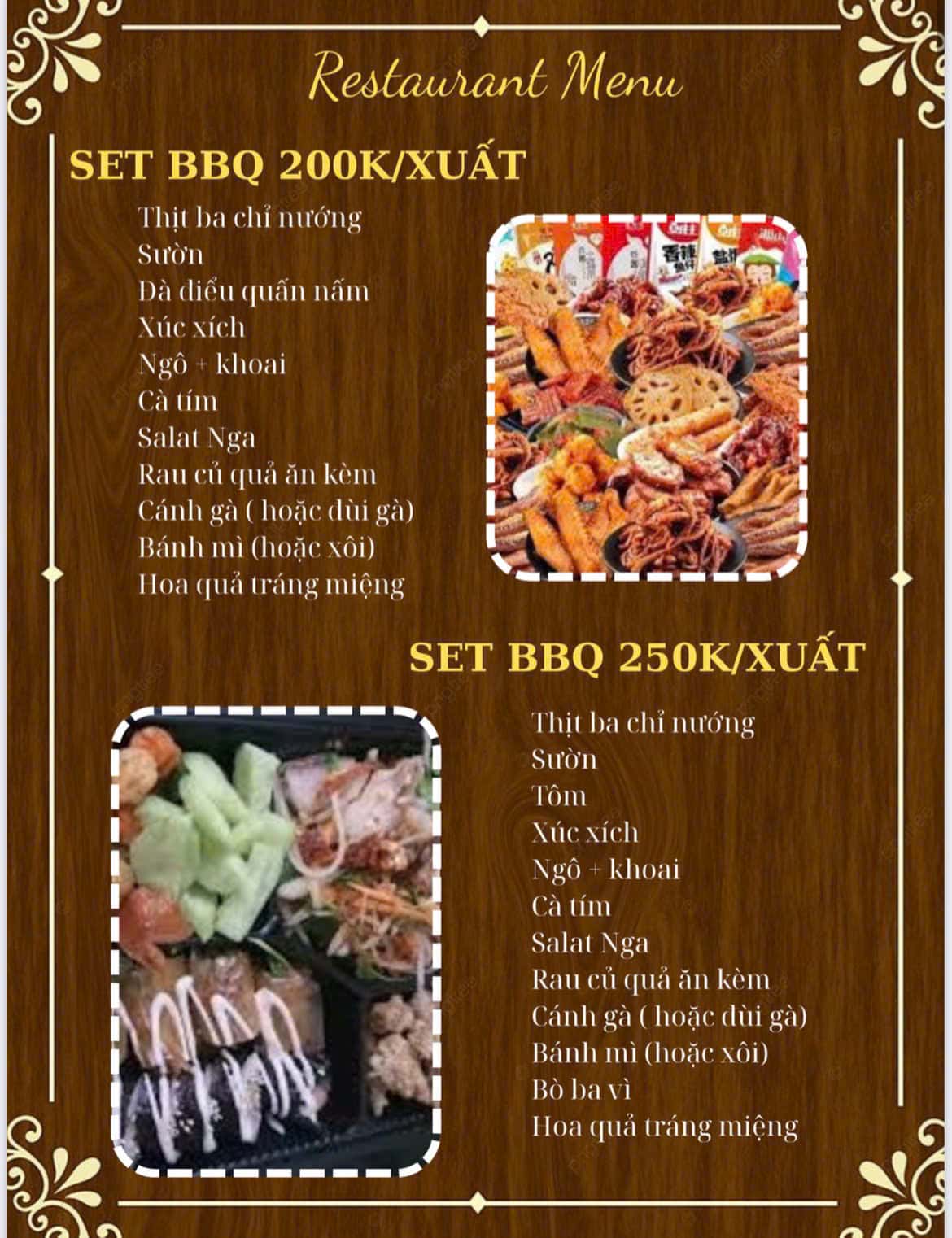 Menu nướng