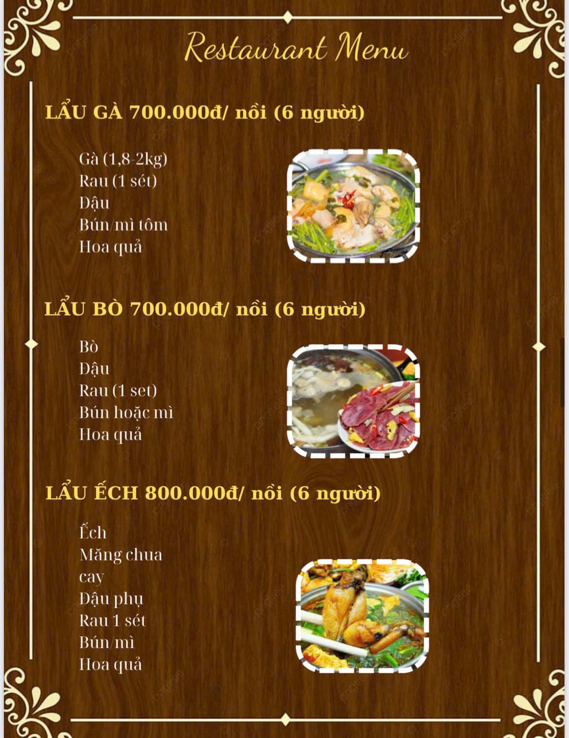 Menu lẩu