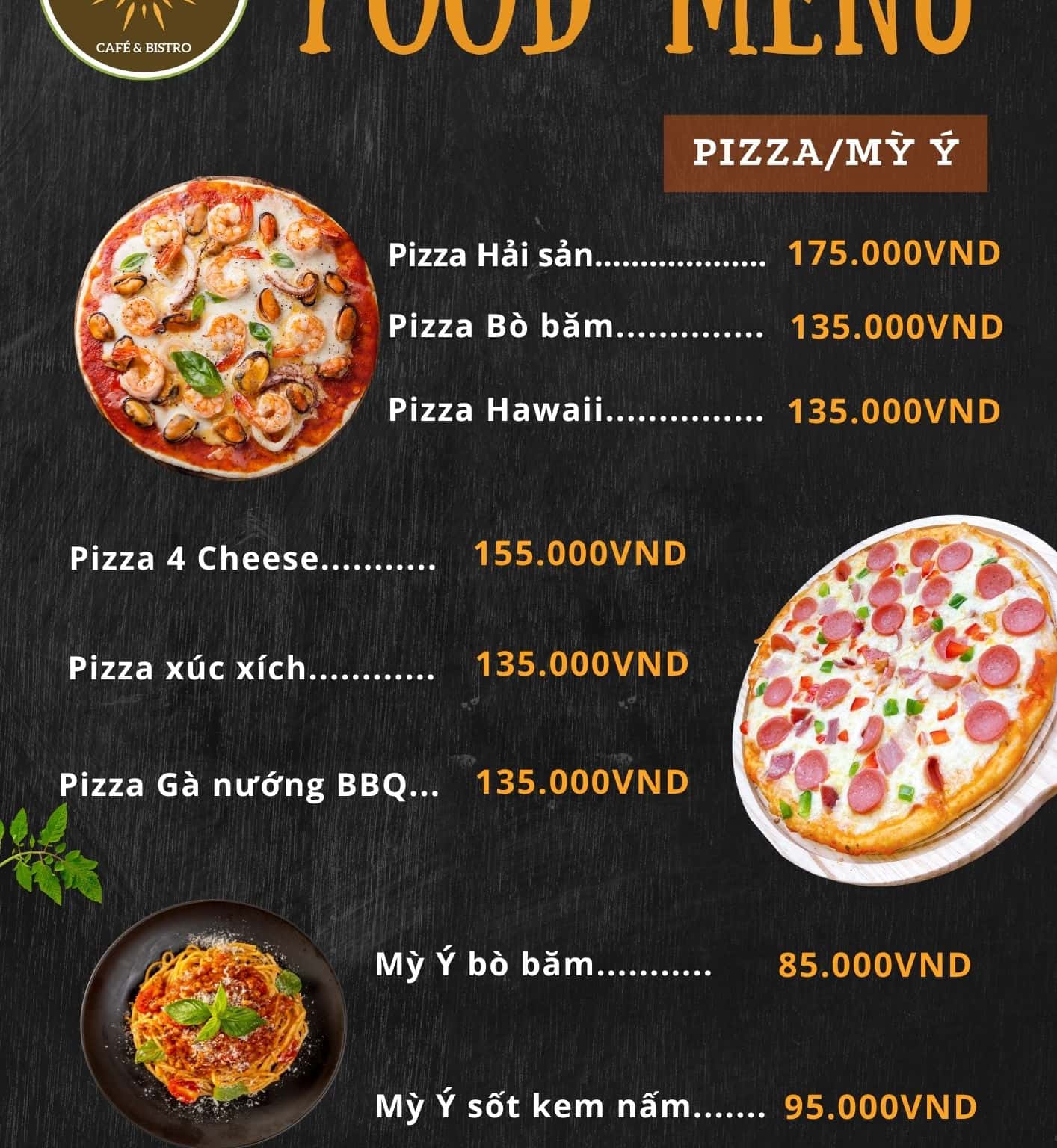 Menu đồ ăn