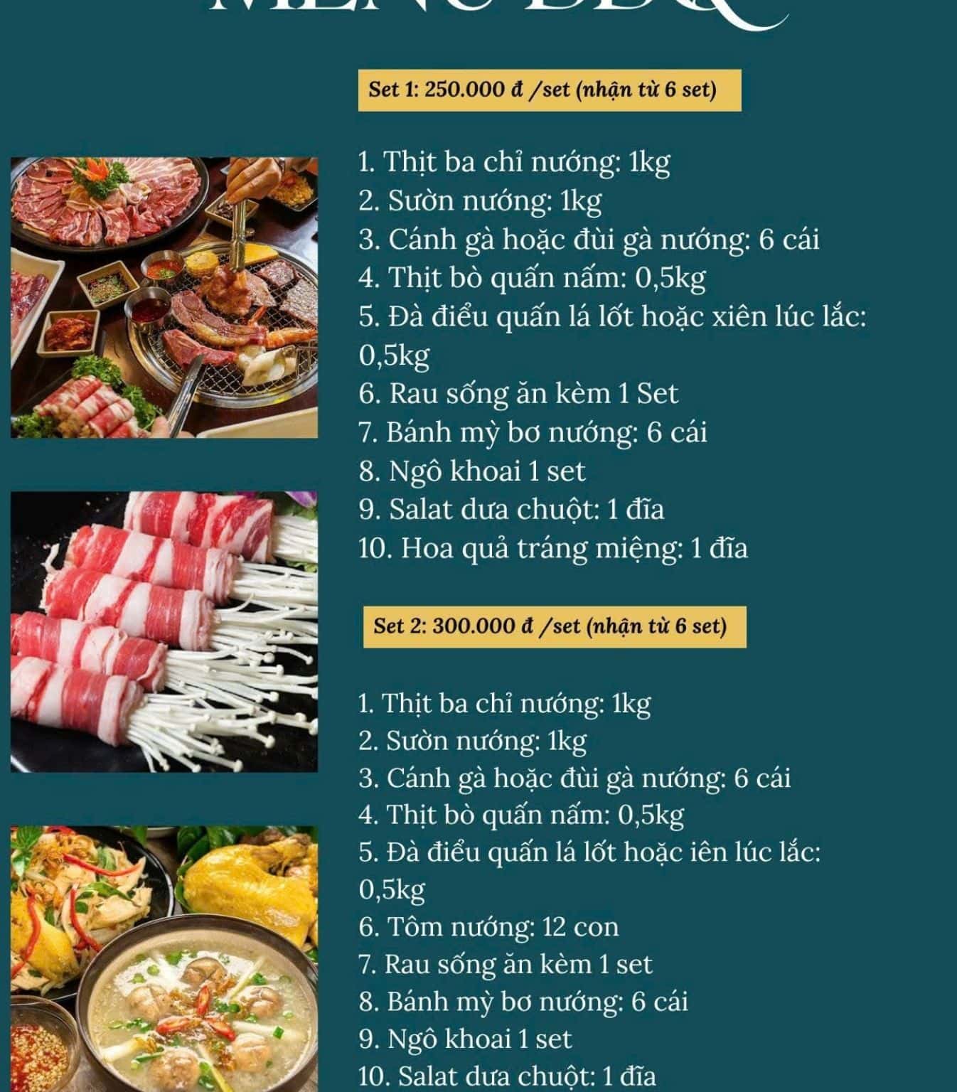 Menu nướng