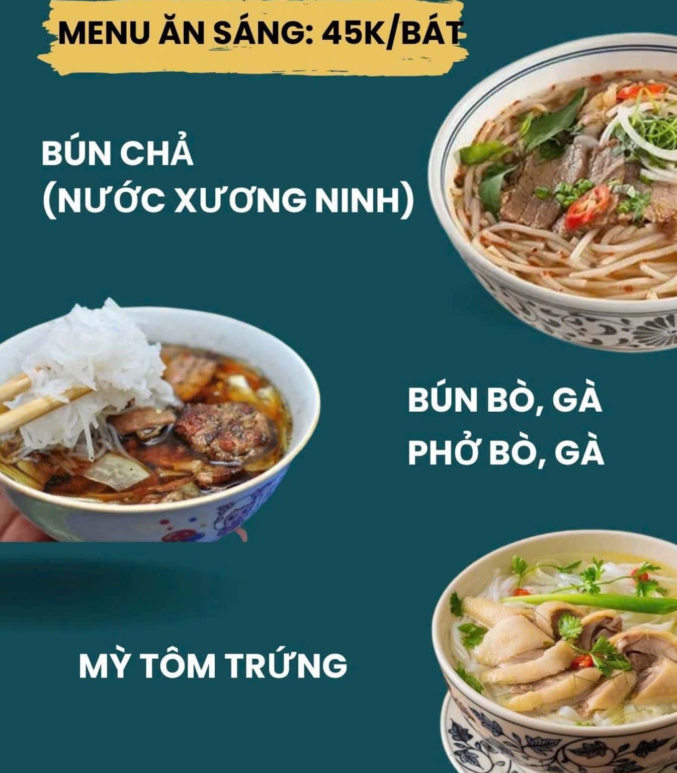 Menu ăn sáng