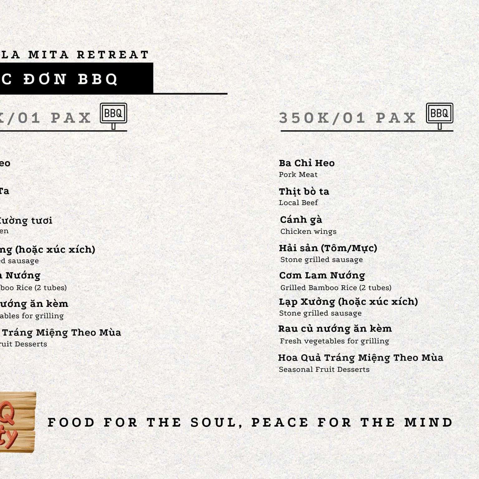 Hotpot and BBQ menu