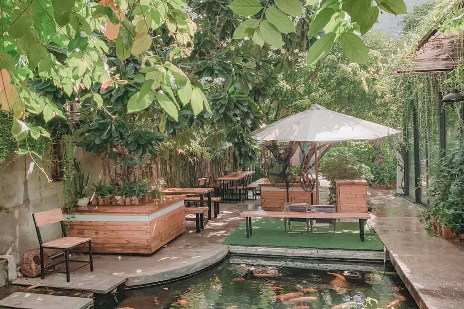 Không gian kiến trúc quán Cloud Garden Coffee Shop