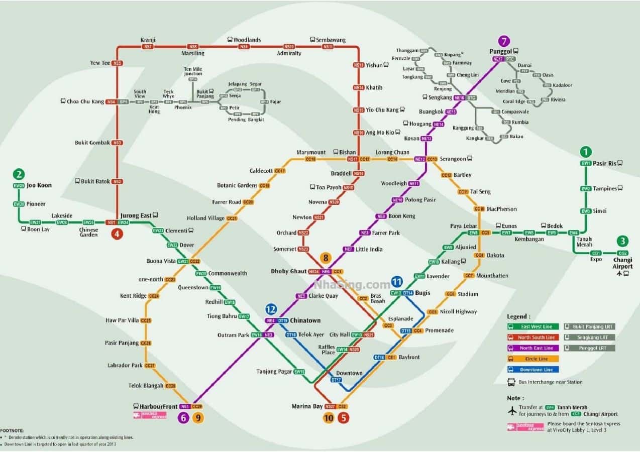 Hệ thống tàu điện ngầm ở Singapore cũng rất phát triển