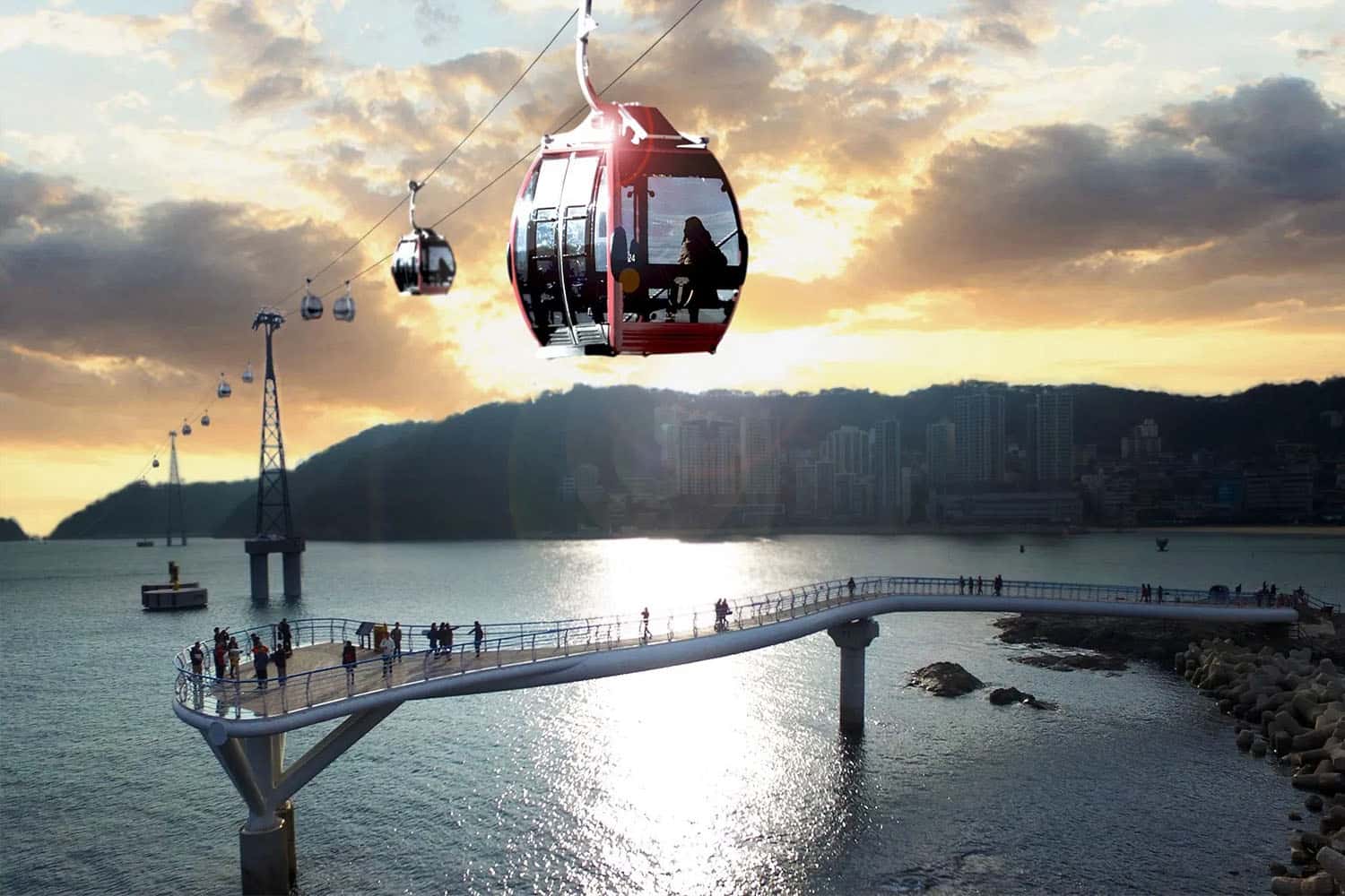 Cáp treo tại bãi biển Songdo