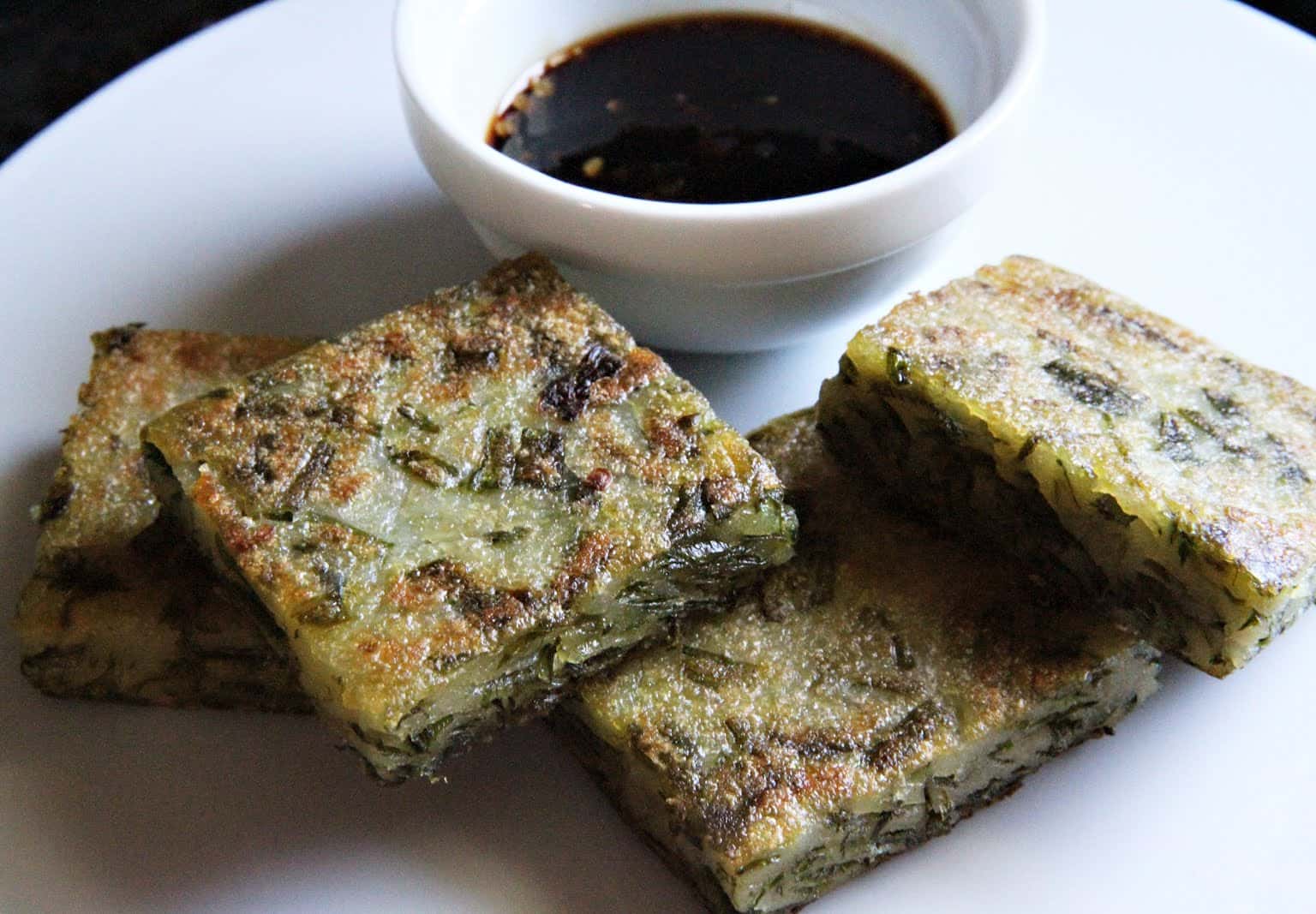Chive cakes