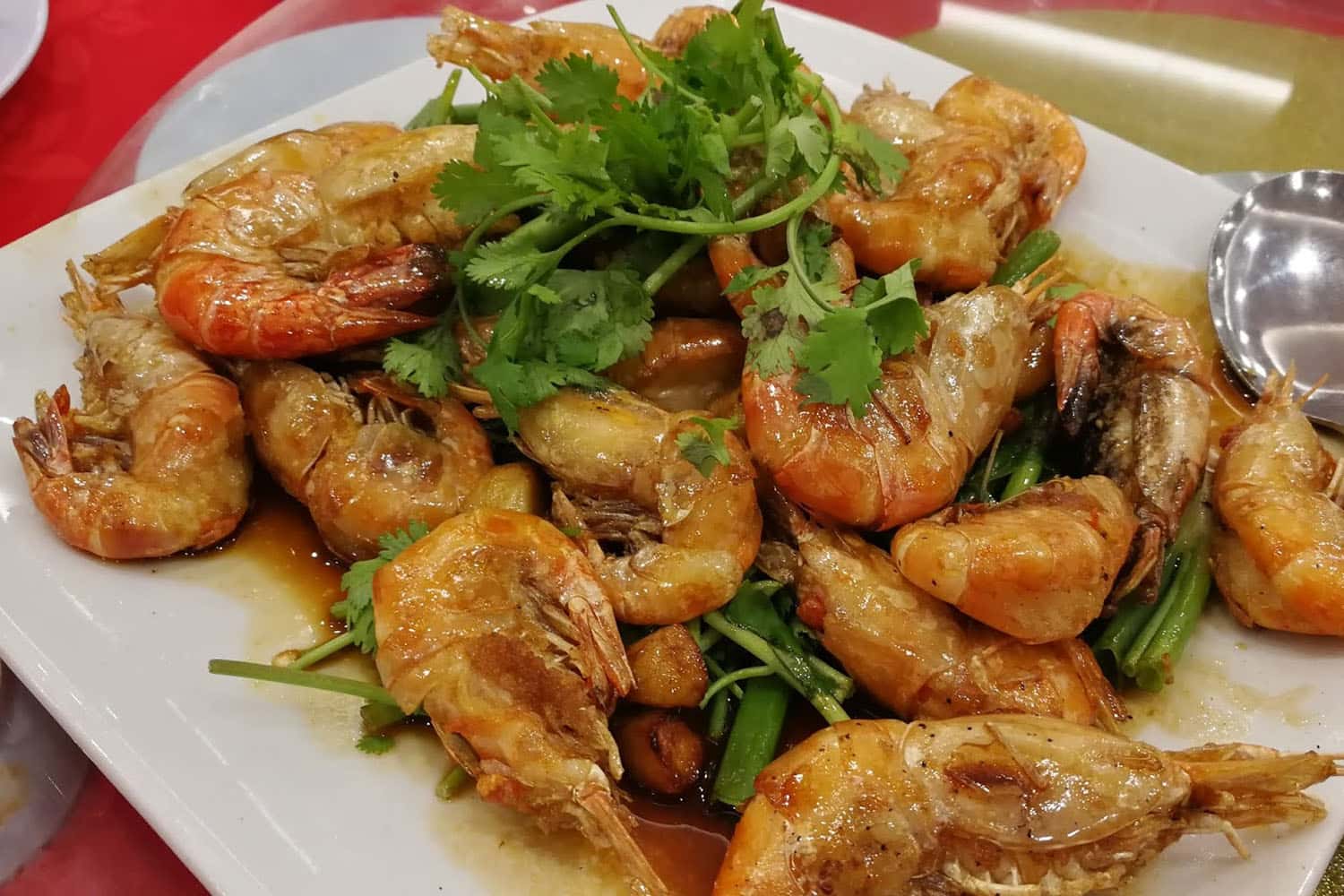 Món ăn làm từ tôm sông Tanjung Tualang