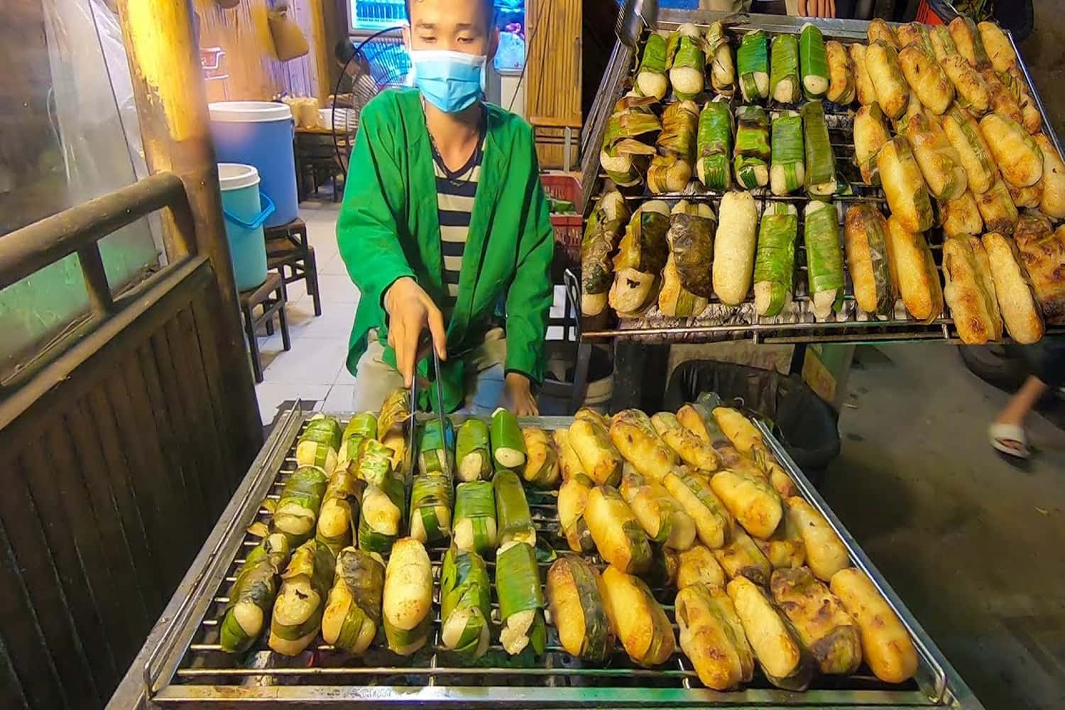 Chuối nếp nướng