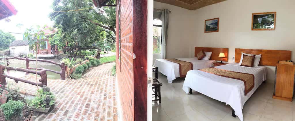 justfly bungalow view song anh huong homestay