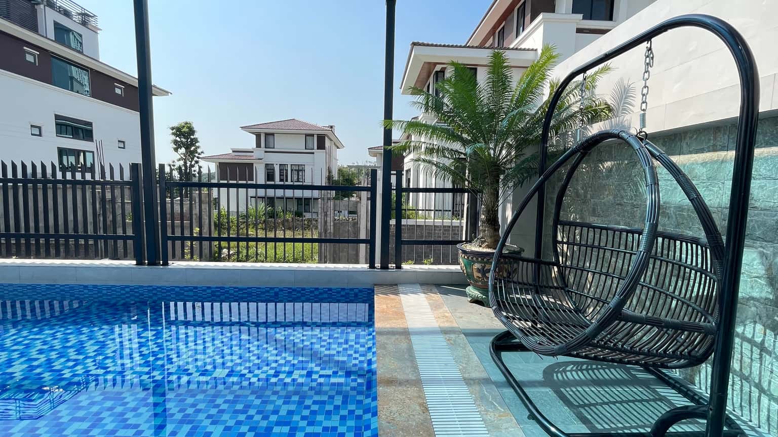 Lounge chairs by the pool