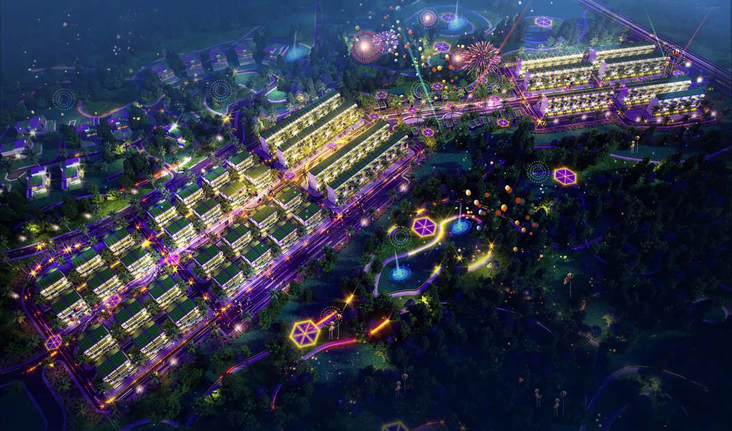 Flamingo Đại Lải Shop house夜街 — 照片 1