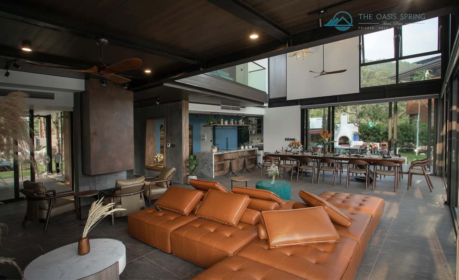 phong khach oasis spring  villa homestay tam dao vinh phuc 