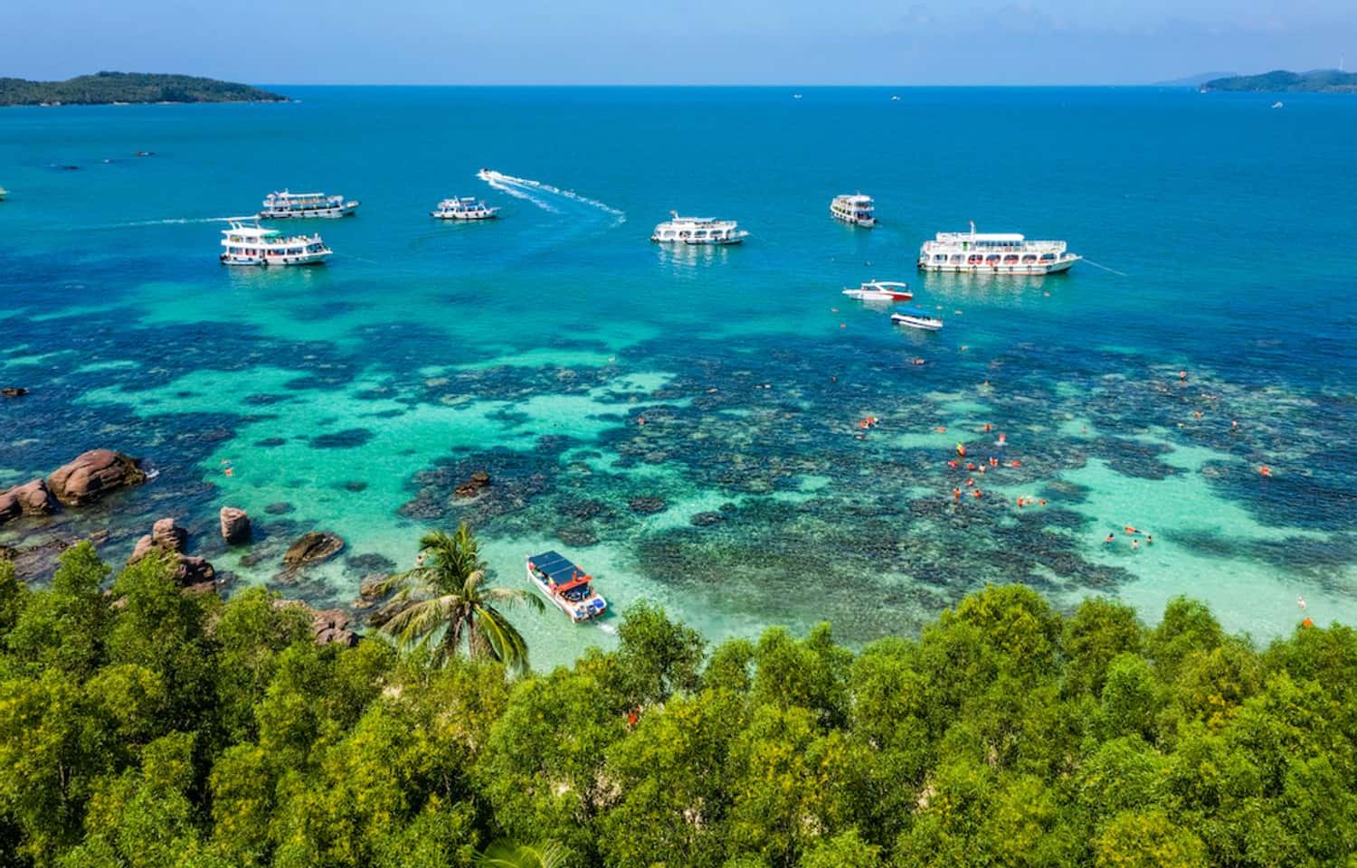 Cáp Treo + Tàu 3 đảo: Cáp Treo Hòn Thơm - Hòn Gầm Ghì - Hòn Mây Rút Trong 
